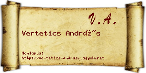 Vertetics András névjegykártya